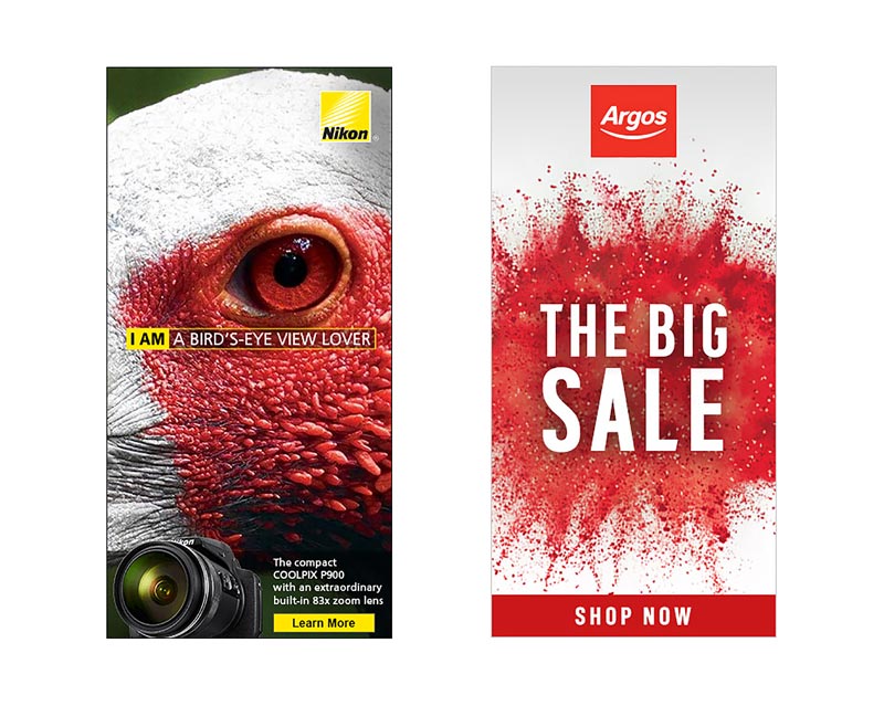 بنر تبلیغاتی شرکت Nikon و Argos