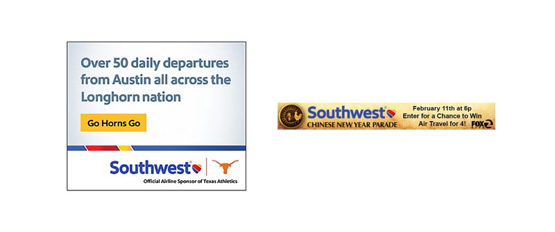 بنر تبلیغاتی شرکت Southwest