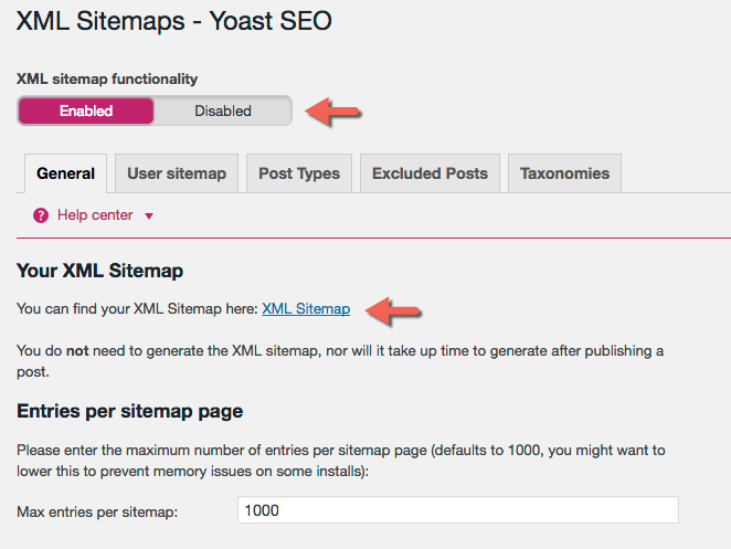 ایجاد نقشه سایت در پلاگین yoast