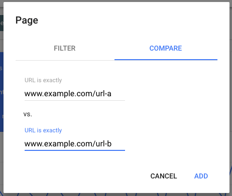 مقایسه جستجوی فیلتر گوگل کنسول