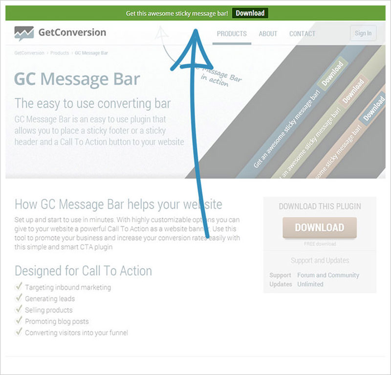 gc message bar
