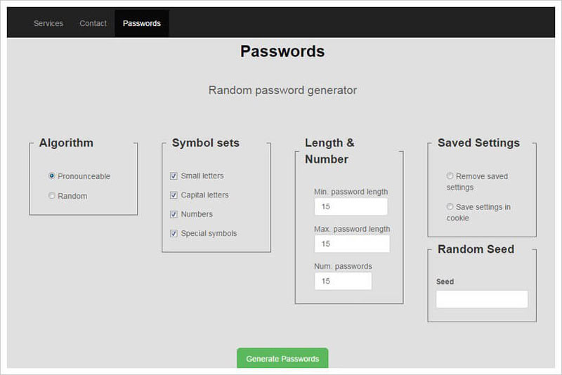 MSD Random Password Generator