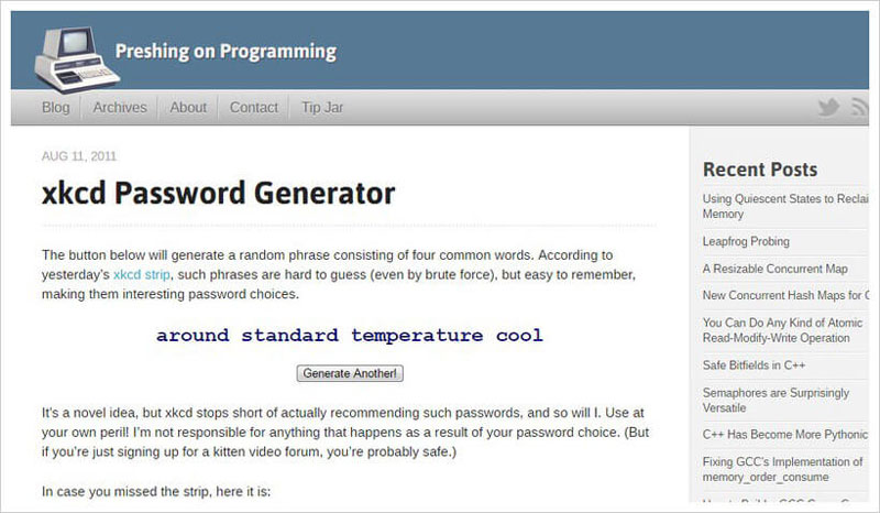 xkcd Password Generator