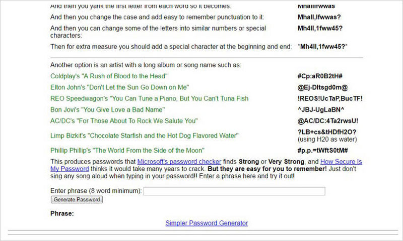 Hugh’s Secure but Easy to Remember Password Generator