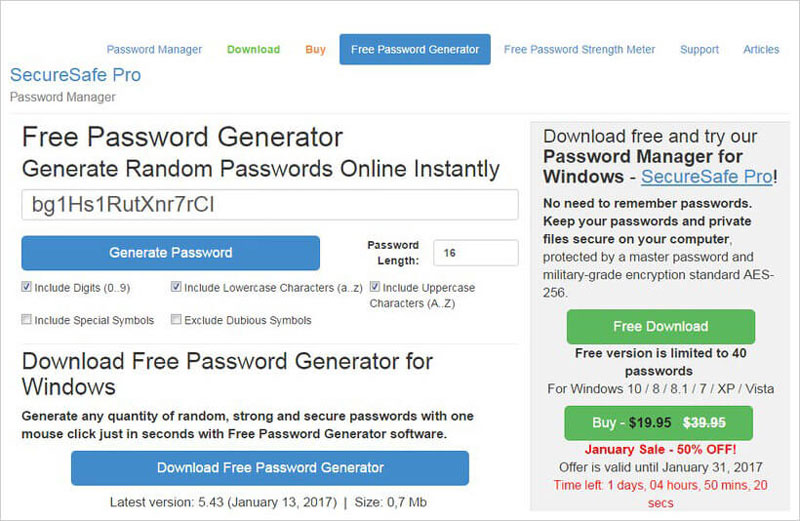 SecureSafe Pro Password Generator