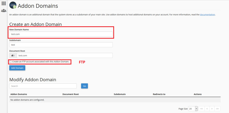 FTP Account دامنه