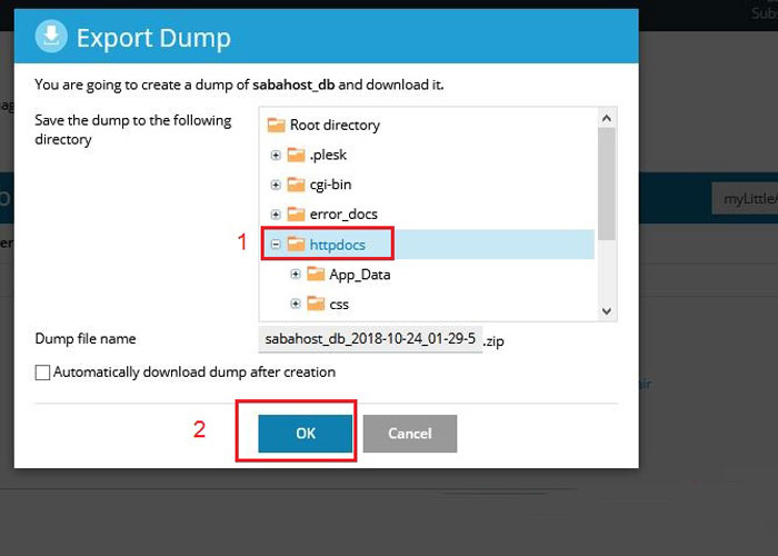 سومین گام بکاپ گرفتن از dns در plesk