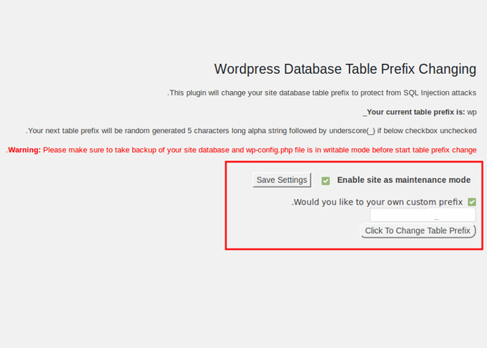 تغییر پیشوند جدول در وردپرس از طریق افزونه