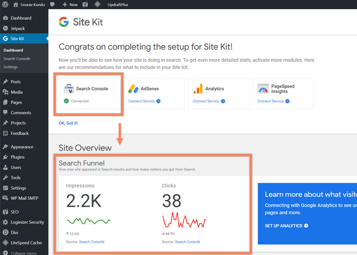 افزونه Site Kit by Google